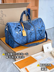 LV Boston Bag Monogram Aqua Garden Keepall Bandouliere 35 Men's M22573 Blue Navy - 4