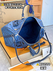 LV Boston Bag Monogram Aqua Garden Keepall Bandouliere 35 Men's M22573 Blue Navy - 2
