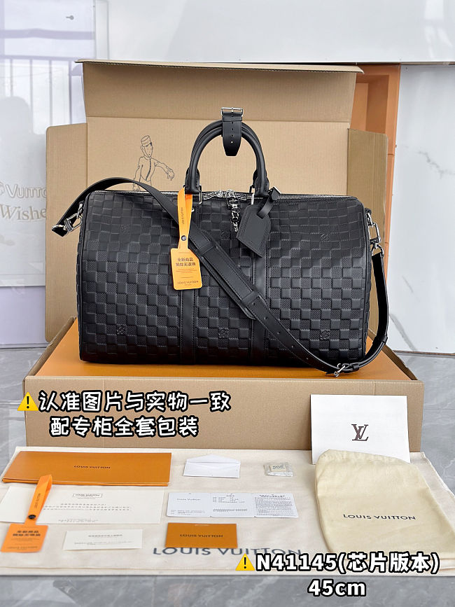 Louis Vuitton Keepall Bandoulière Damier Infini size 45 Size 45x27x20cm - 1