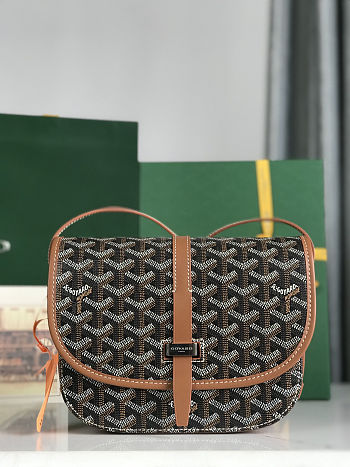 Goyard Goyardine Belvedere II PM Messenger Bag Black Gold Size 21x16x6cm