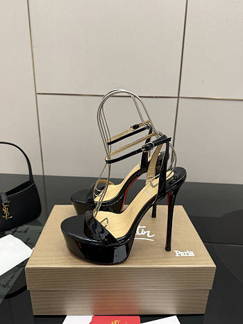 Loubi Queen Alta 150 Leather Platform Sandals (Height: 14.5cm)