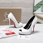 Christian Louboutin 120mm Lady Z Patent Leather Peep-Toe Pumps - 4