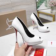 Christian Louboutin 120mm Lady Z Patent Leather Peep-Toe Pumps - 5