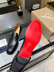 Christian Louboutin Black Embossed Leather Loafers for Men - 2