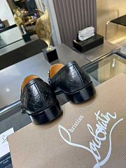 Christian Louboutin Black Embossed Leather Loafers for Men - 4
