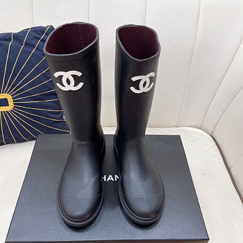 Chanel Pre-Loved Rain Black Women's Boots Black