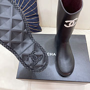 Chanel Pre-Loved Rain Black Women's Boots Black - 6