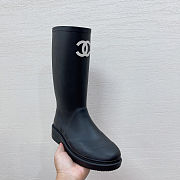 Chanel Pre-Loved Rain Black Women's Boots Black - 2