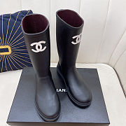 Chanel Pre-Loved Rain Black Women's Boots Black - 4