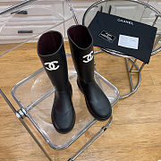 Chanel Pre-Loved Rain Black Women's Boots Black - 3