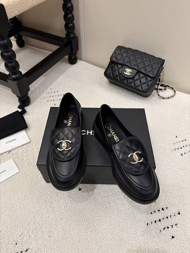 Chanel Moccasins Loafers Lamb Black 20mm G45474-X01000-94305 - 1