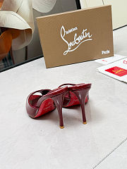 Christian Louboutin Miss Z 100 mirrored leather mules burgundy - 6