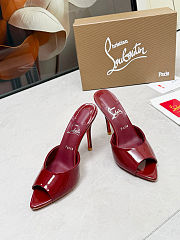 Christian Louboutin Miss Z 100 mirrored leather mules burgundy - 5