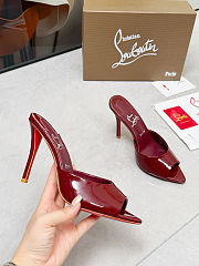 Christian Louboutin Miss Z 100 mirrored leather mules burgundy - 3