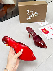 Christian Louboutin Miss Z 100 mirrored leather mules burgundy - 4