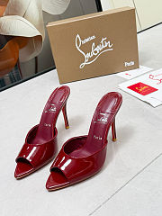 Christian Louboutin Miss Z 100 mirrored leather mules burgundy - 2