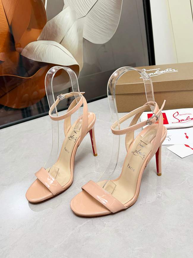 Christian Louboutin Loubigirl 100 leather sandals beige - 1