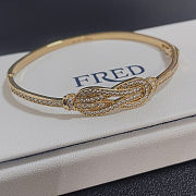  Zirconia Inlaid Knot Wrap Clasp Bracelet  - 5