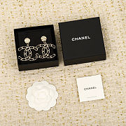 Chanel Lambskin Chain CC Drop Earrings Black Gold - 1
