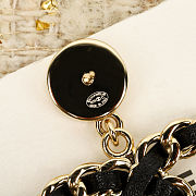 Chanel Lambskin Chain CC Drop Earrings Black Gold - 4