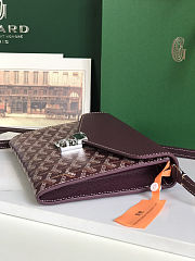 Goyard Goyardine Burgundy Chypre Wallet-Pouch Palladium Hardware Size 21x4x16cm - 4