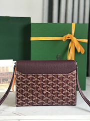 Goyard Goyardine Burgundy Chypre Wallet-Pouch Palladium Hardware Size 21x4x16cm - 3