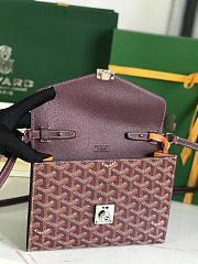 Goyard Goyardine Burgundy Chypre Wallet-Pouch Palladium Hardware Size 21x4x16cm - 2