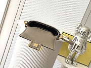 Fendi Nappa FF 1974 Embossed Mini Baguette Dove Gray Size 19x3x11cm - 5