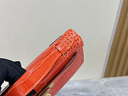 Hermès Kelly Orange Poppy Shiny Alligator Palladium Hardware Size 22cm - 5