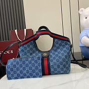 Gucci Giglio Small Tote Bag 'Blue' Size 25x20x15cm - 1