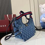 Gucci Giglio Small Tote Bag 'Blue' Size 25x20x15cm - 6