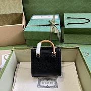 Gucci Diana Nano Black Grained Calfskin Leather Top Handle Bag Size 16.5x 12x 6cm - 3