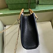 Gucci Diana Nano Black Grained Calfskin Leather Top Handle Bag Size 16.5x 12x 6cm - 2