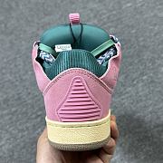 Lanvin Curb cut-out lace-up pink and green sneakers FUSKDK12BICOE25 - 2