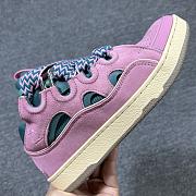 Lanvin Curb cut-out lace-up pink and green sneakers FUSKDK12BICOE25 - 3