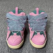 Lanvin Curb cut-out lace-up pink and green sneakers FUSKDK12BICOE25 - 5