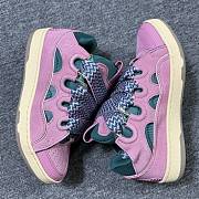 Lanvin Curb cut-out lace-up pink and green sneakers FUSKDK12BICOE25 - 6