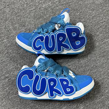 Lanvin curb-lettering sneakers Blue FUSKDK12PCCUP26 