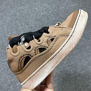 Lanvin Curb cut-out lace-up sneakers light brown FUSKDK12CANV - 4