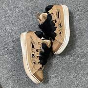 Lanvin Curb cut-out lace-up sneakers light brown FUSKDK12CANV - 5
