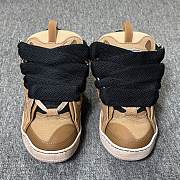 Lanvin Curb cut-out lace-up sneakers light brown FUSKDK12CANV - 6