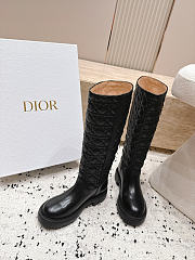 Diorly Ankle Boot Black Calfskin and Quilted Cannage Lambskin gold-finish metal  - 4