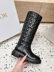 Diorly Ankle Boot Black Calfskin and Quilted Cannage Lambskin gold-finish metal  - 2