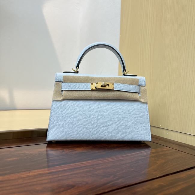 Hermès Kelly Mini Epsom Blue Celeste Size 20 x 12 x 6 cm - 1