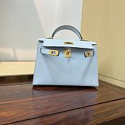 Hermès Kelly Mini Epsom Blue Celeste Size 20 x 12 x 6 cm - 4