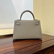 Hermès Mini Kelly Etoupe Epsom Palladium Hardware Size 20 x 12 x 6 cm - 6