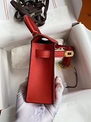 Hermès Mini Kelly Sellier 20 Red handbag Size 20 x 12 x 6 cm - 6