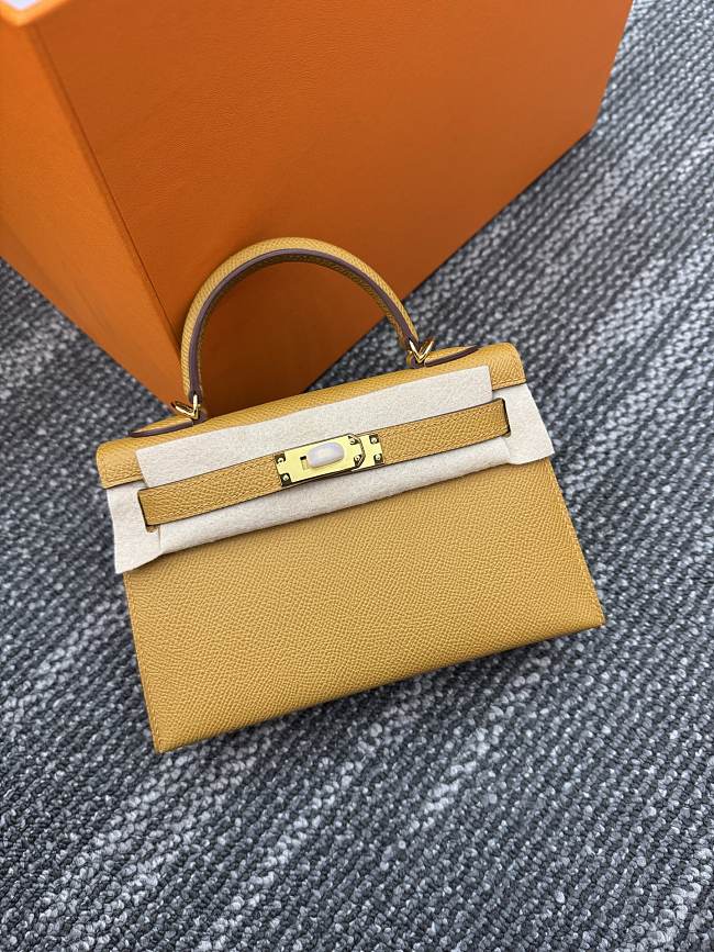 Hermès Mini Kelly Sellier 20 Yellow handbag Size 20 x 12 x 6 cm - 1