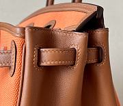 Hermès Marron d’inde Swift and Gold Toile Goeland Canvas Cargo Birkin Size 25x 20x 13cm - 5