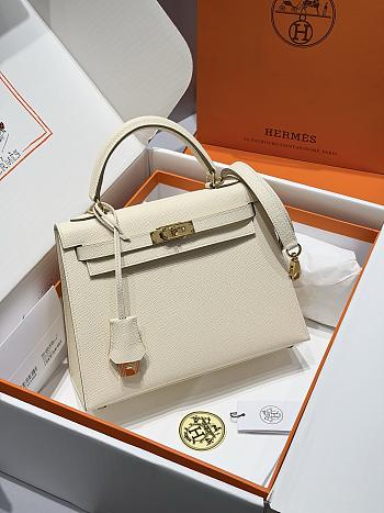 Hermes Kelly 25 Epsom Nata GHW Size 25cm
